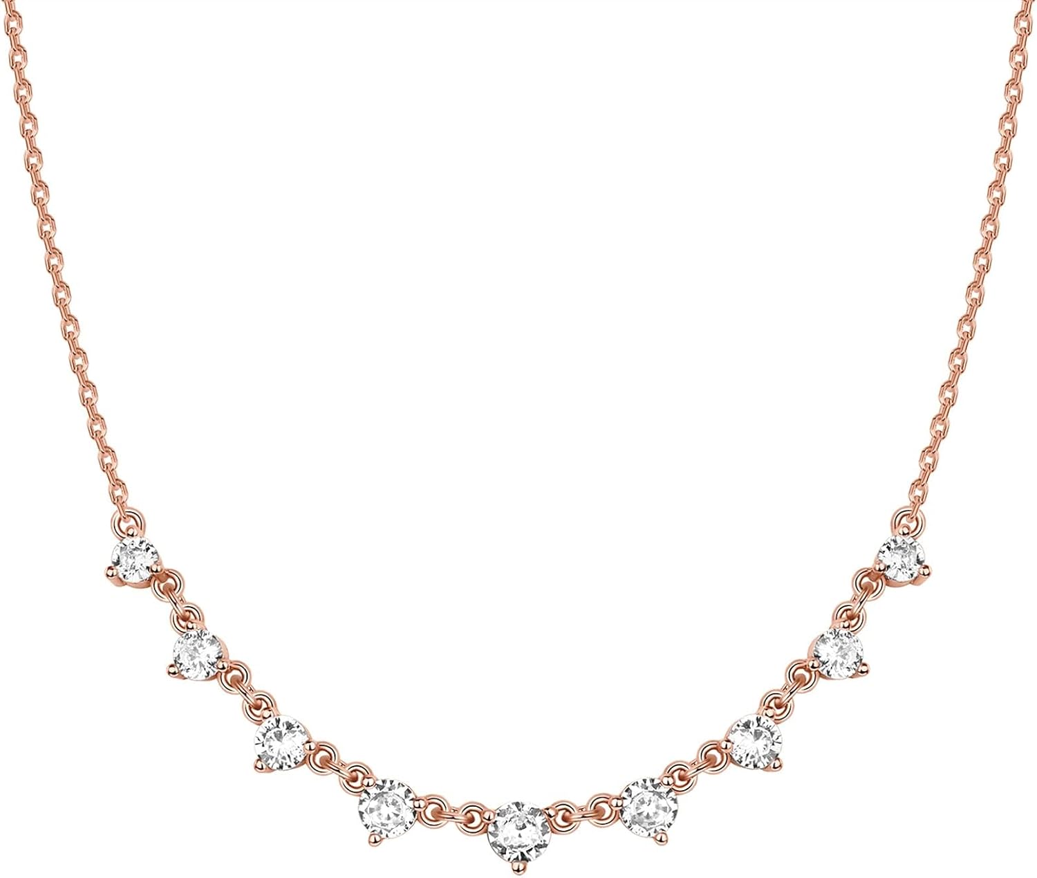 Collar de Estaciones para Mujer | Baño en Oro 14K | Cadena Fina con Circonitas Simuladas | Joyería de Moda para Capas y Looks Elegantes